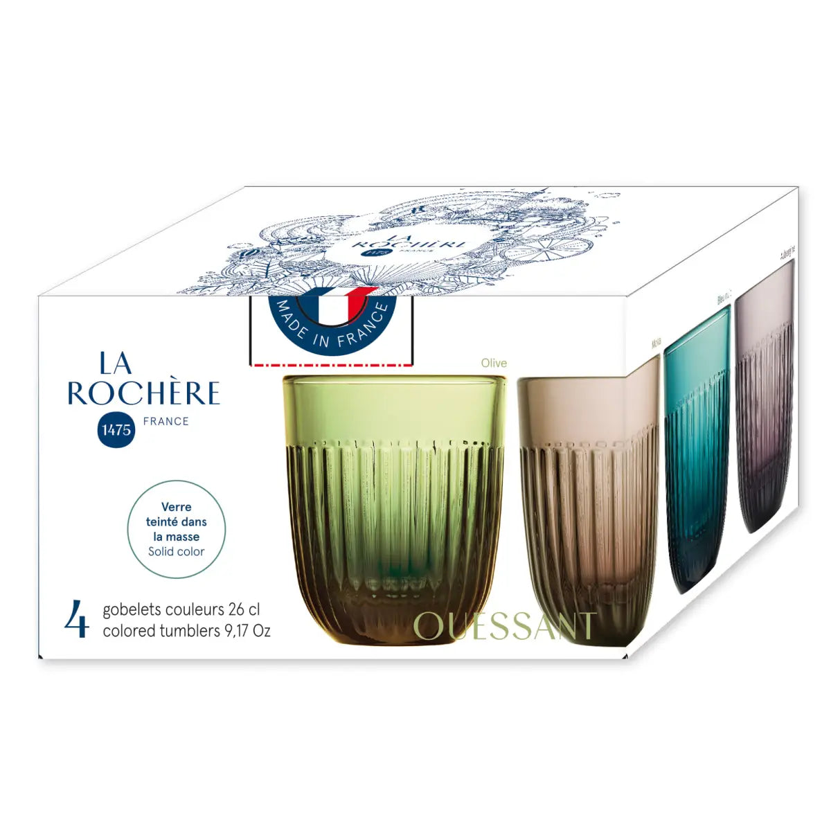 Ouessant Tumblers – Set of 4 - Assorted Colors - La Rochere