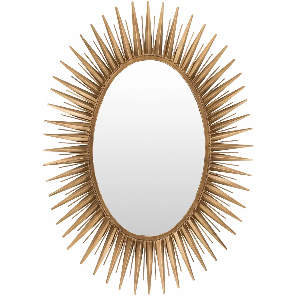 Oval Starburst Metal Mirror - 42’’H x 30’’W Sunburst - Boutique Rugs