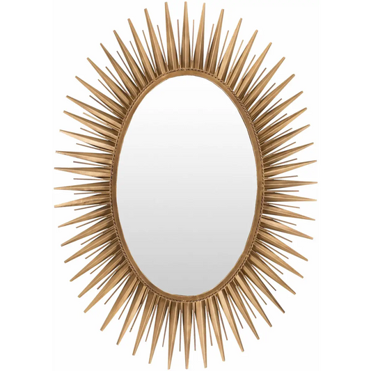 Oval Starburst Metal Mirror - 42’’H x 30’’W Sunburst - Boutique Rugs