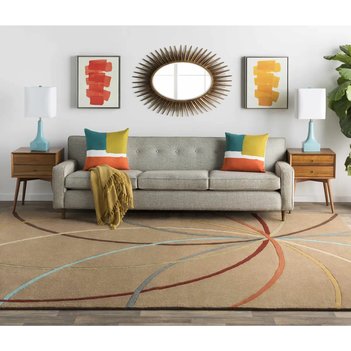 Oval Starburst Metal Mirror - 42’’H x 30’’W Sunburst - Boutique Rugs