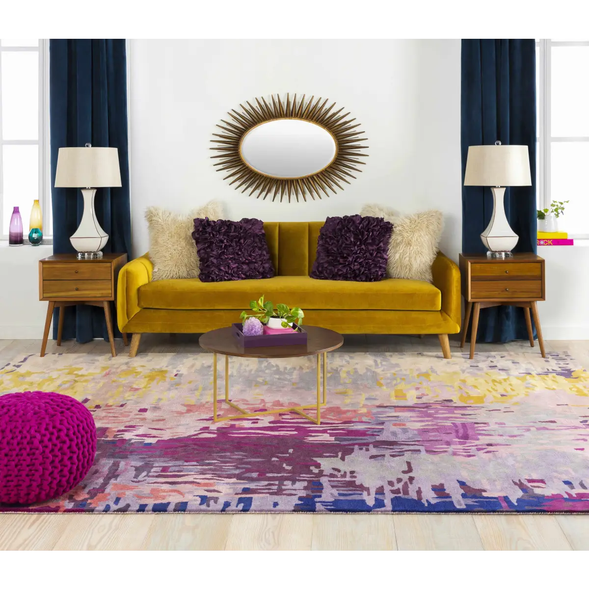 Oval Starburst Metal Mirror - 42’’H x 30’’W Sunburst - Boutique Rugs