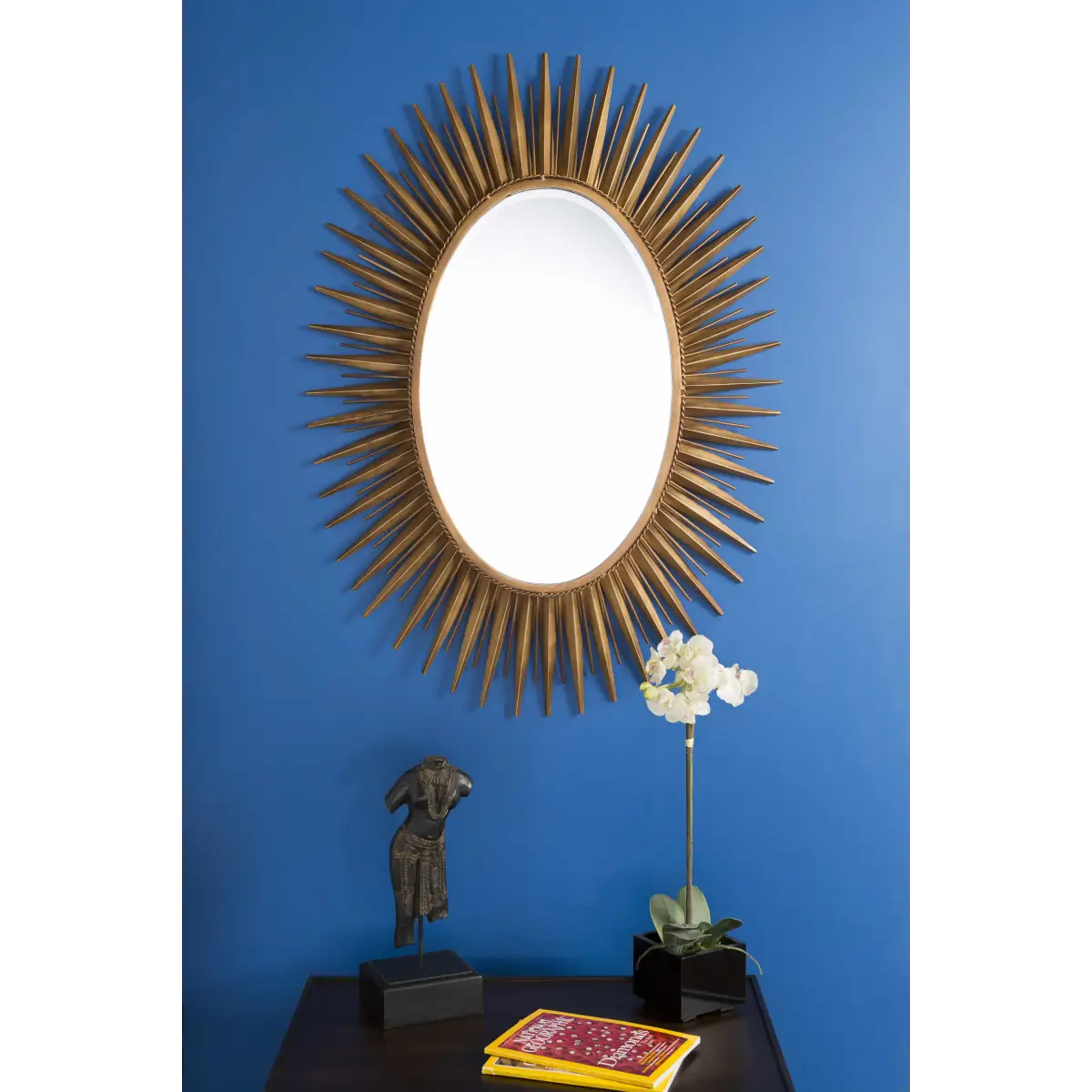 Oval Starburst Metal Mirror - 42’’H x 30’’W Sunburst - Boutique Rugs