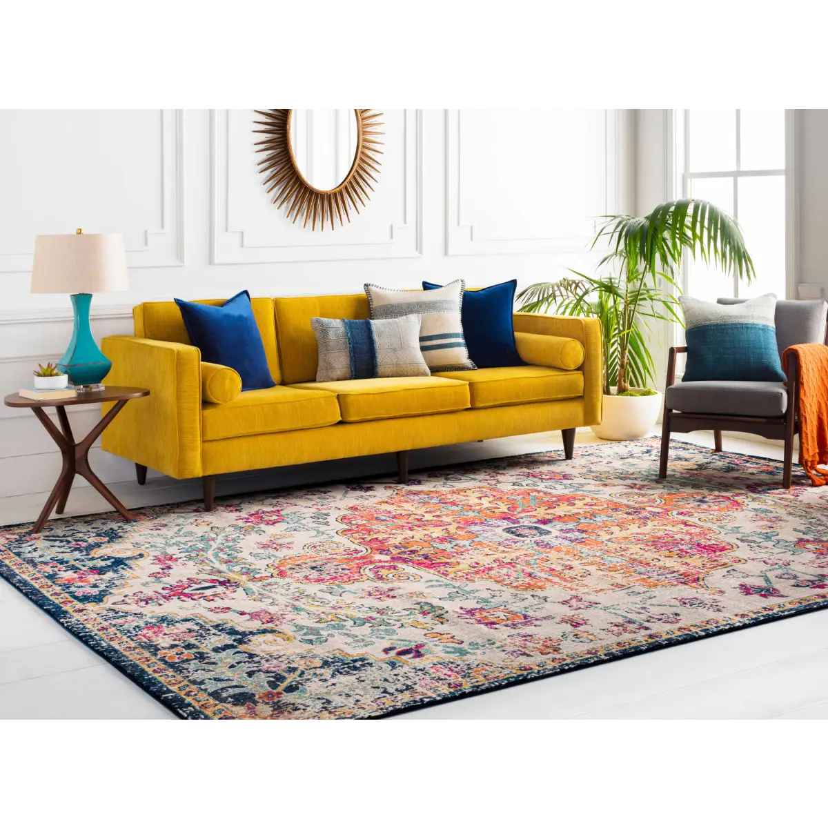 Oval Starburst Metal Mirror - 42’’H x 30’’W Sunburst - Boutique Rugs