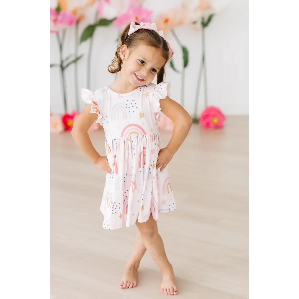 Flutter Sleeve Twirl Dress - Over the Rainbow - Mila & Rose ®