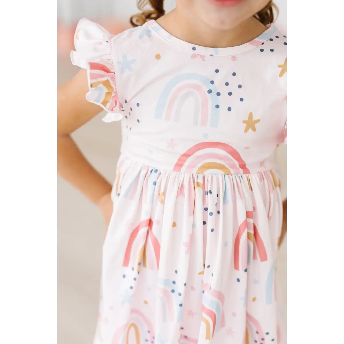 Flutter Sleeve Twirl Dress - Over the Rainbow - 6-12M - Mila & Rose ®