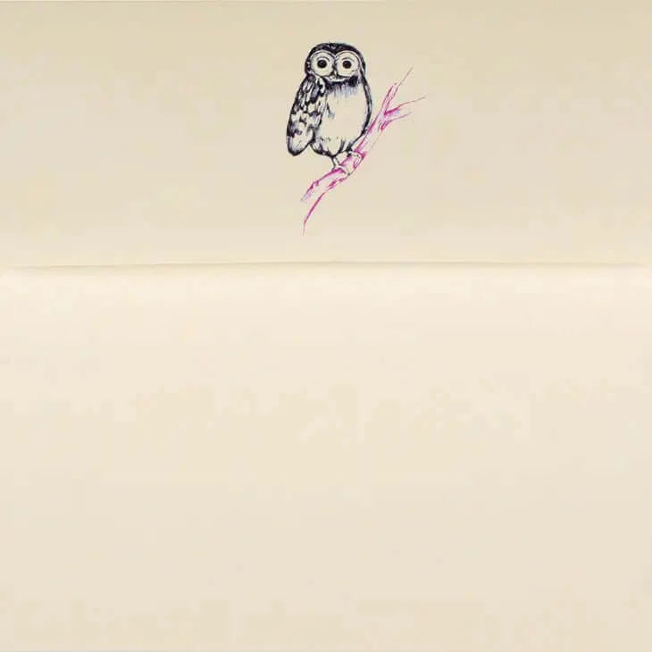 Owl Notecard Envelope Flap