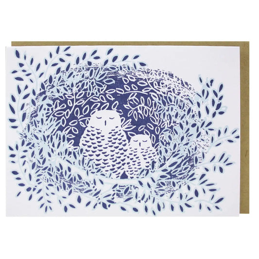 Greeting Note Card - Owls by e.b. goodale - Single Card - Smudge Ink