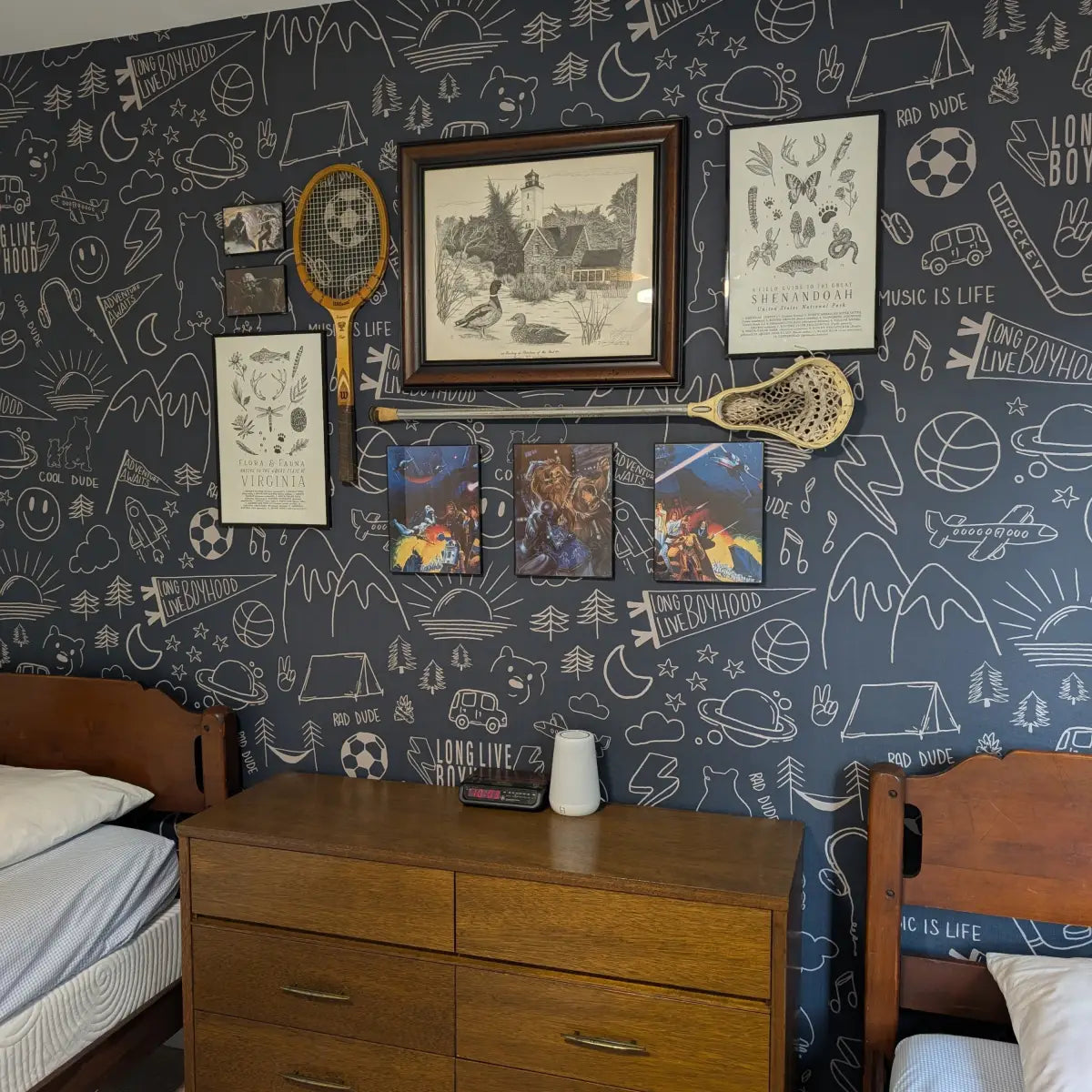 Ozzy Wallpaper - Cool Boy Things - Line Drawings by Sabina Maria - Loomwell Home Goods
