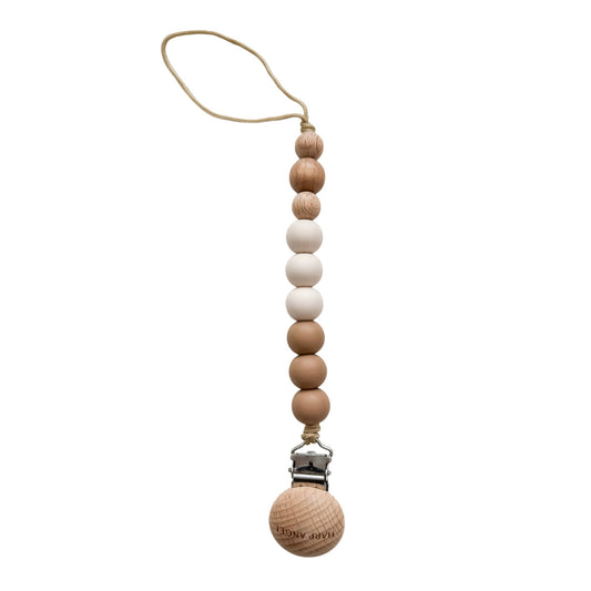 Pacifier Clip Harper (Camel & Cream) - Harp Angel Boutique