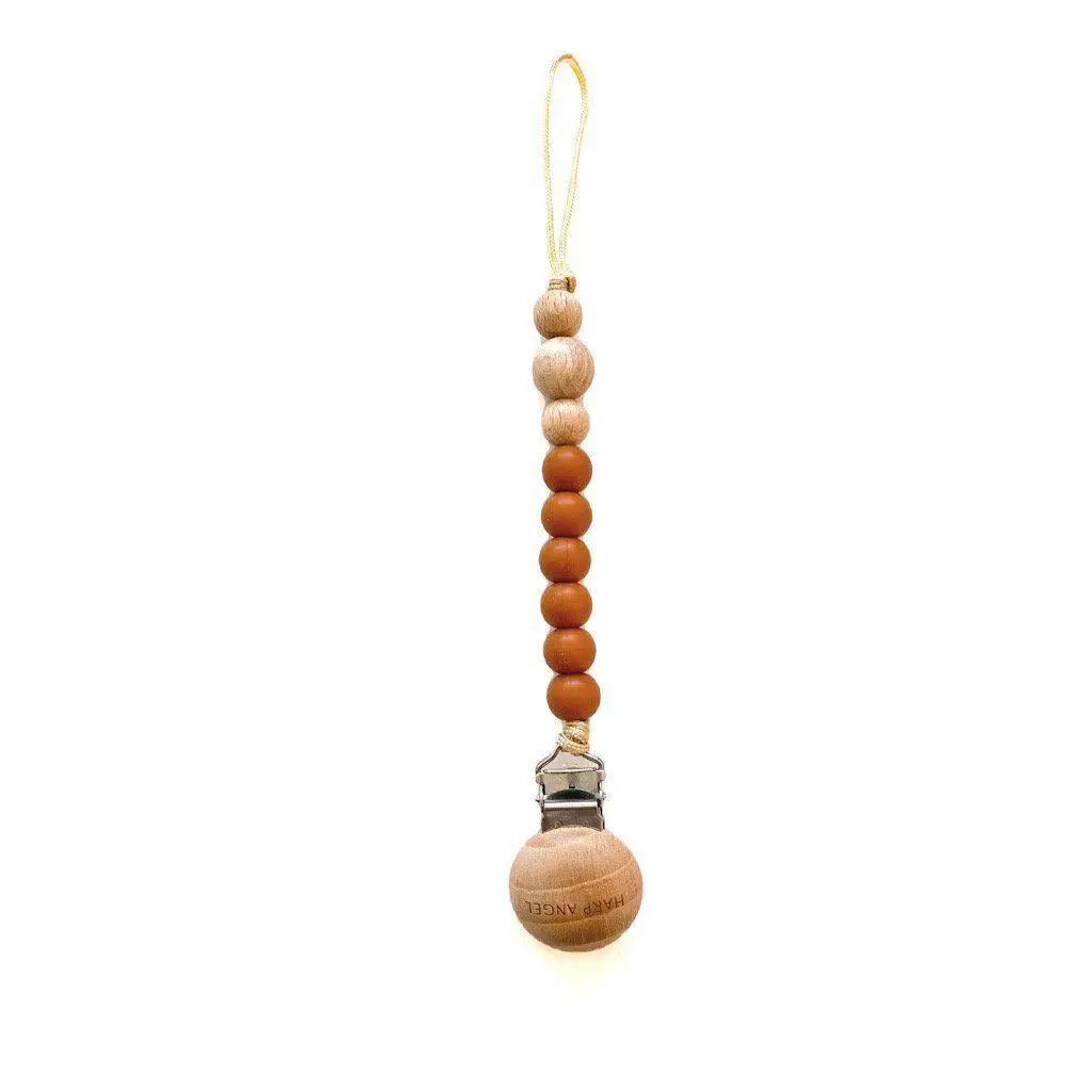 Pacifier Clip Harper (Cappuccino) - Harp Angel Boutique