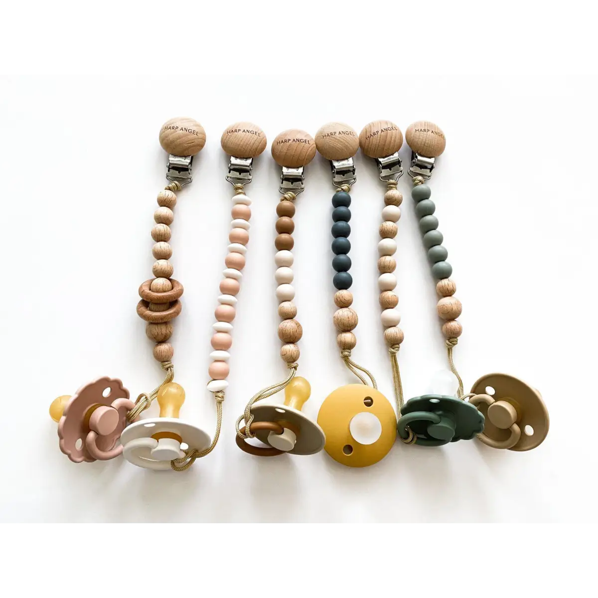 Pacifier Clip Harper (Tan) - Harp Angel Boutique