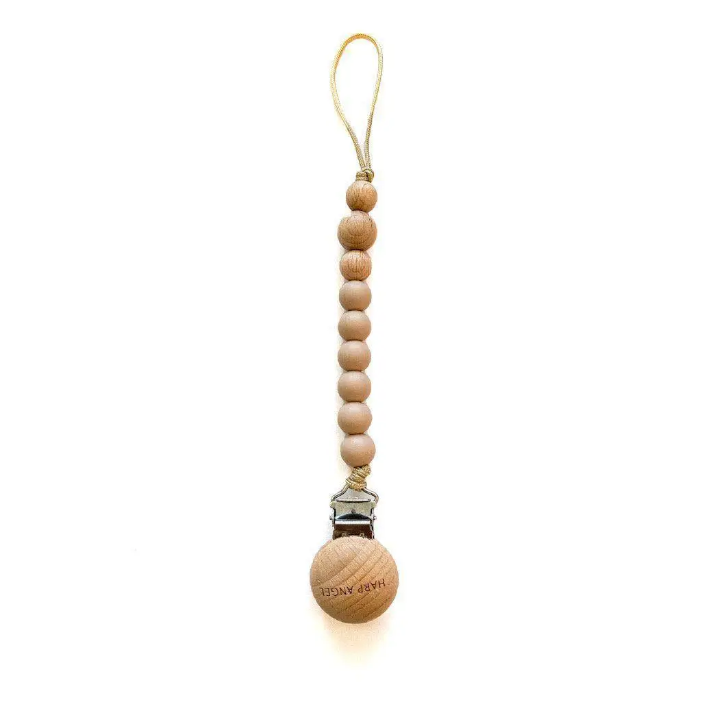 Pacifier Clip Harper (Tan) - Harp Angel Boutique