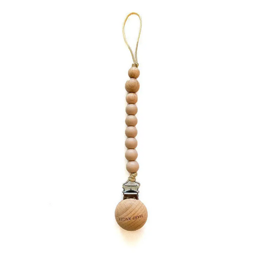 Pacifier Clip Harper (Tan) - Harp Angel Boutique