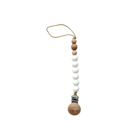 Pacifier Clip Harper (White) - Harp Angel Boutique