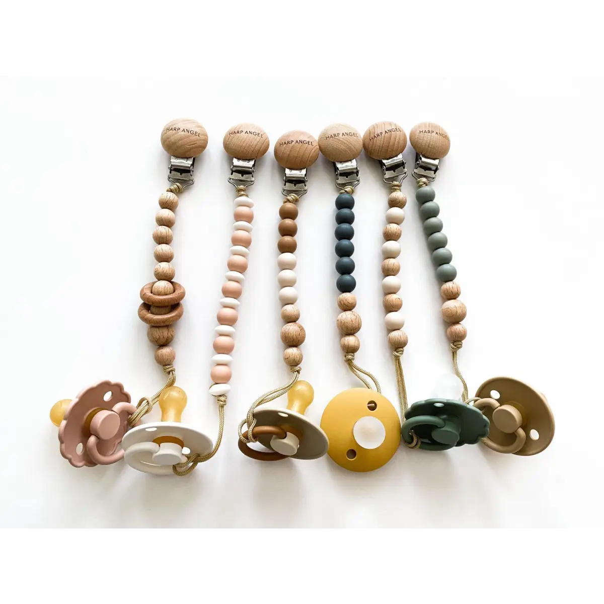 Pacifier Clip Harper (Wood) - Harp Angel Boutique