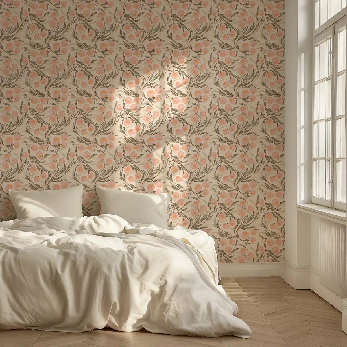 Paige Wallpaper - Playful Peaches - by Erin Silliman Designs - Loomwell Home Goods