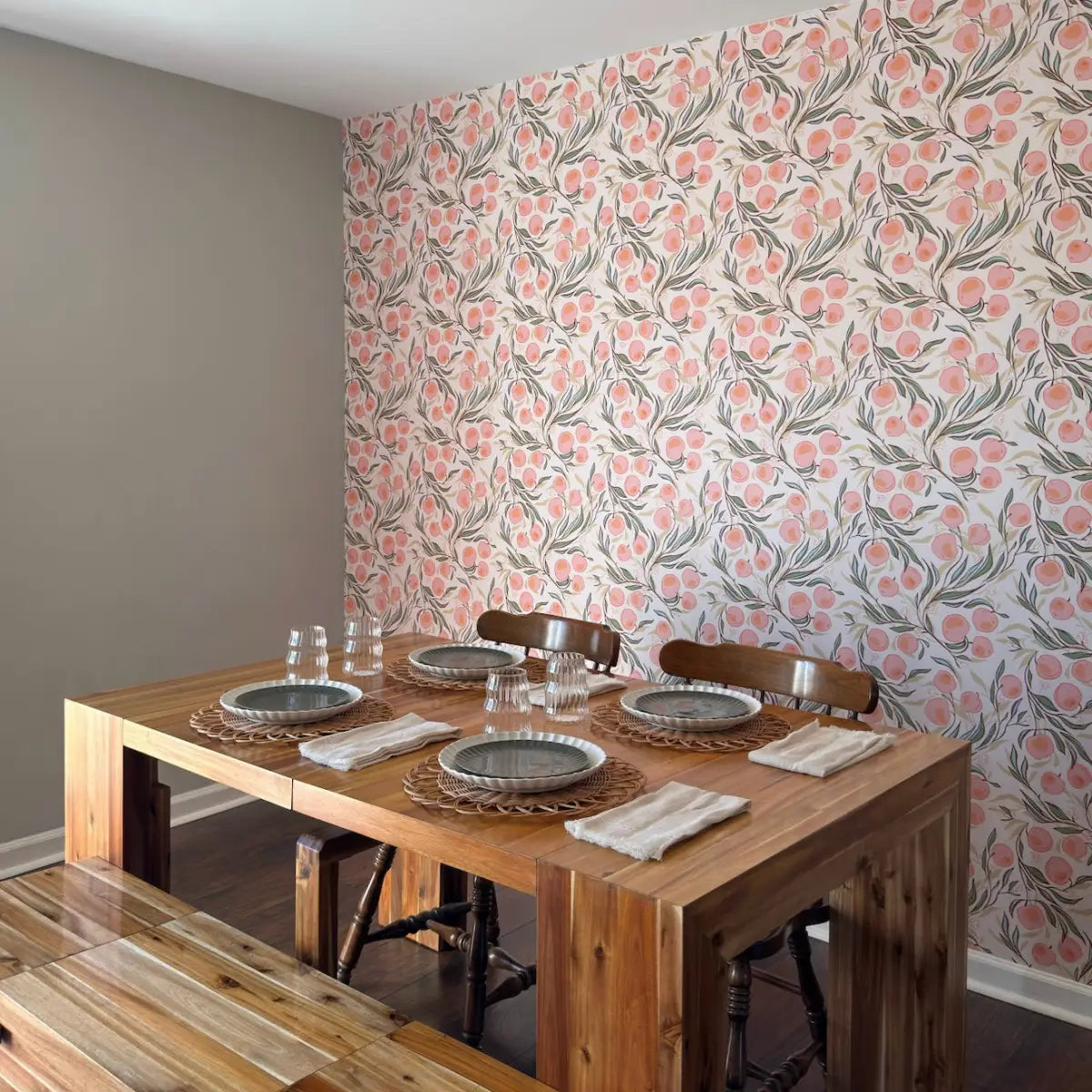 Paige Wallpaper - Playful Peaches - by Erin Silliman Designs - Loomwell Home Goods
