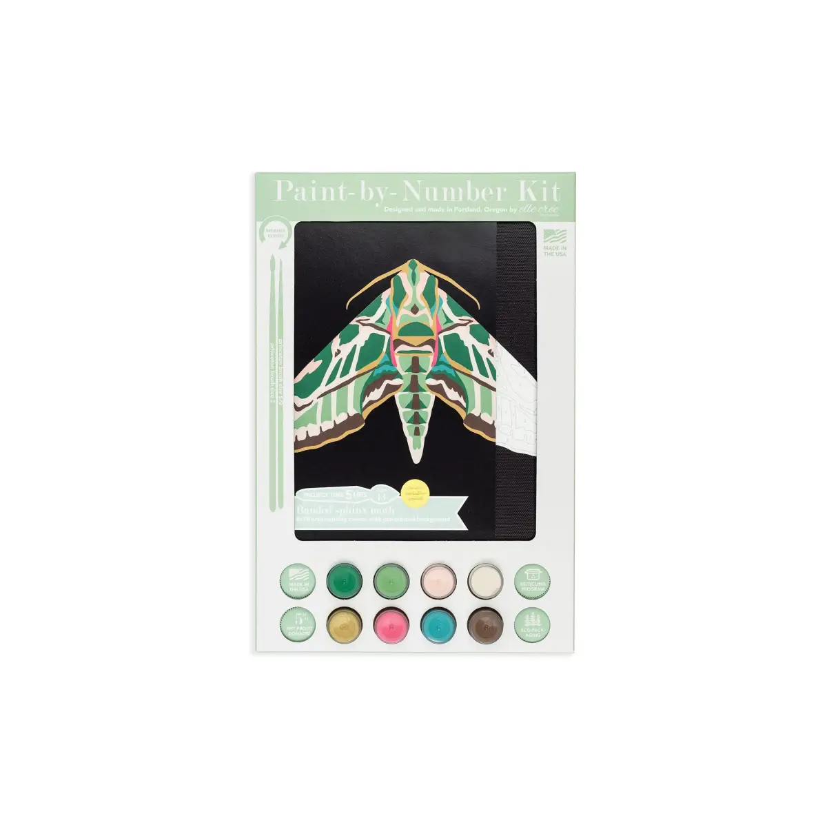 Paint by Number Kit - Banded Sphinx Moth - 8x10 - Elle Crée