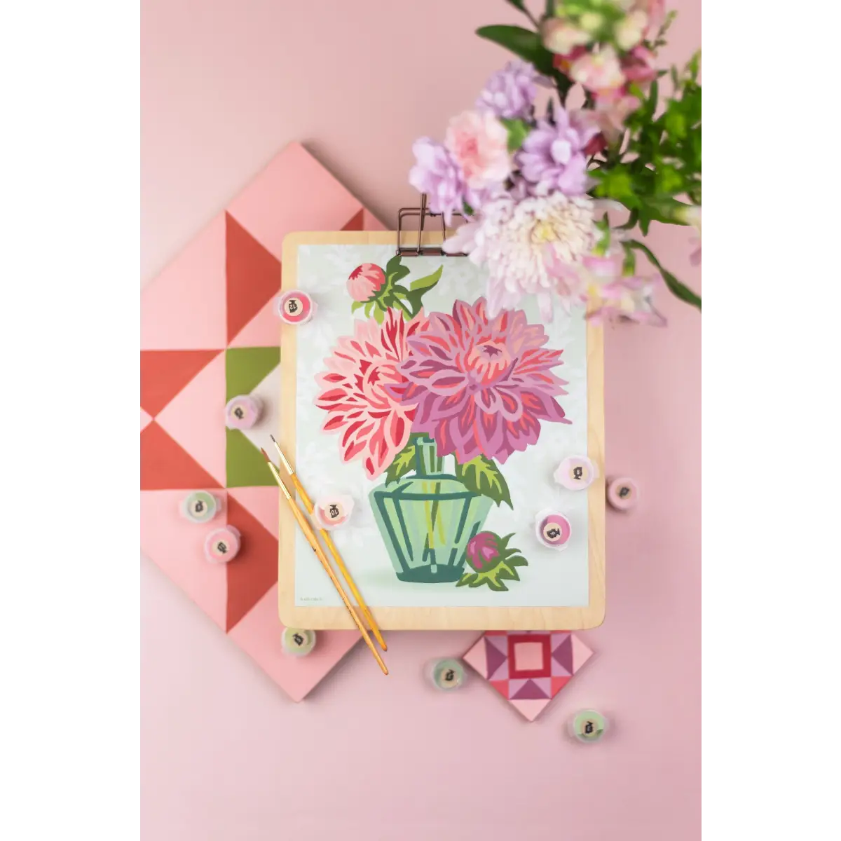 Paint by Number Kit - Dahlias in Vase - 8x10 - Elle Crée