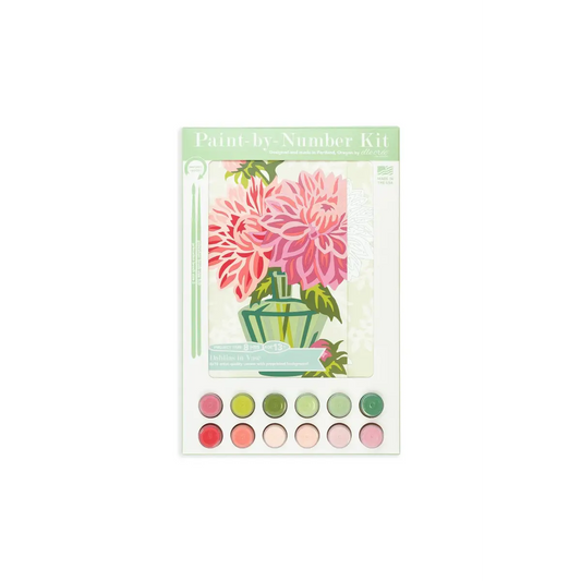 Paint by Number Kit - Dahlias in Vase - 8x10 - Elle Crée
