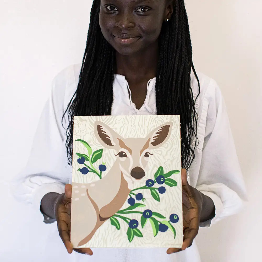 Paint by Number Kit - Deer with Huckleberries - Elle Crée