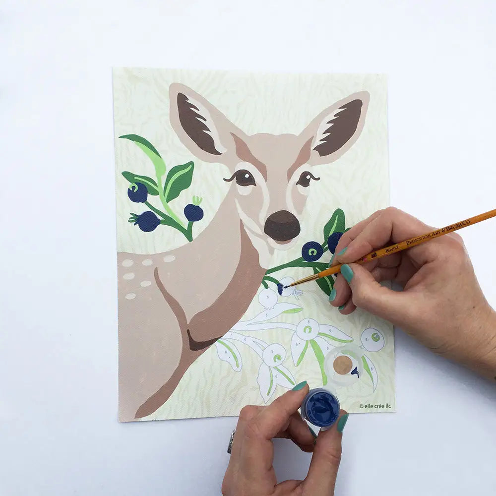 Paint by Number Kit - Deer with Huckleberries - Elle Crée