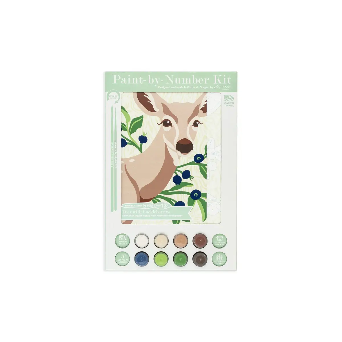 Paint by Number Kit - Deer with Huckleberries - Elle Crée