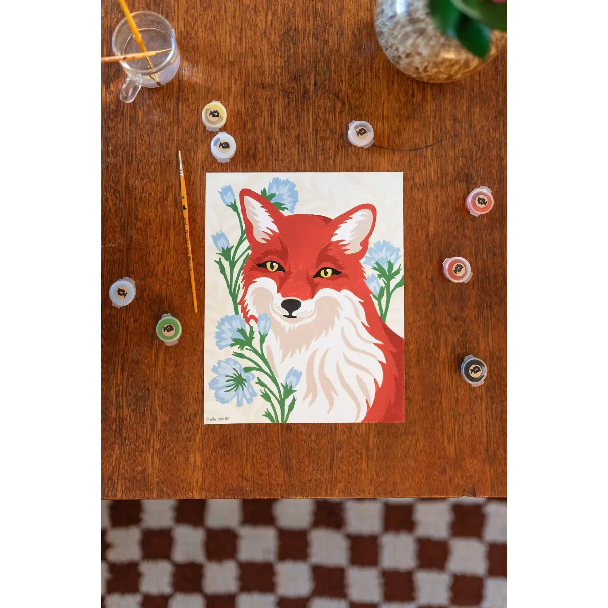 Paint by Number Kit - Fox with Chicory - Elle Crée