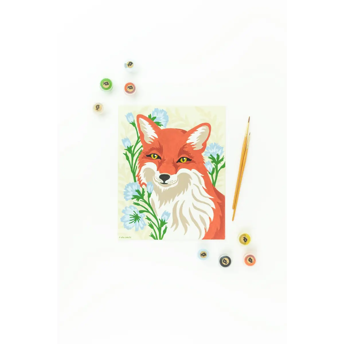 Paint by Number Kit - Fox with Chicory - Elle Crée