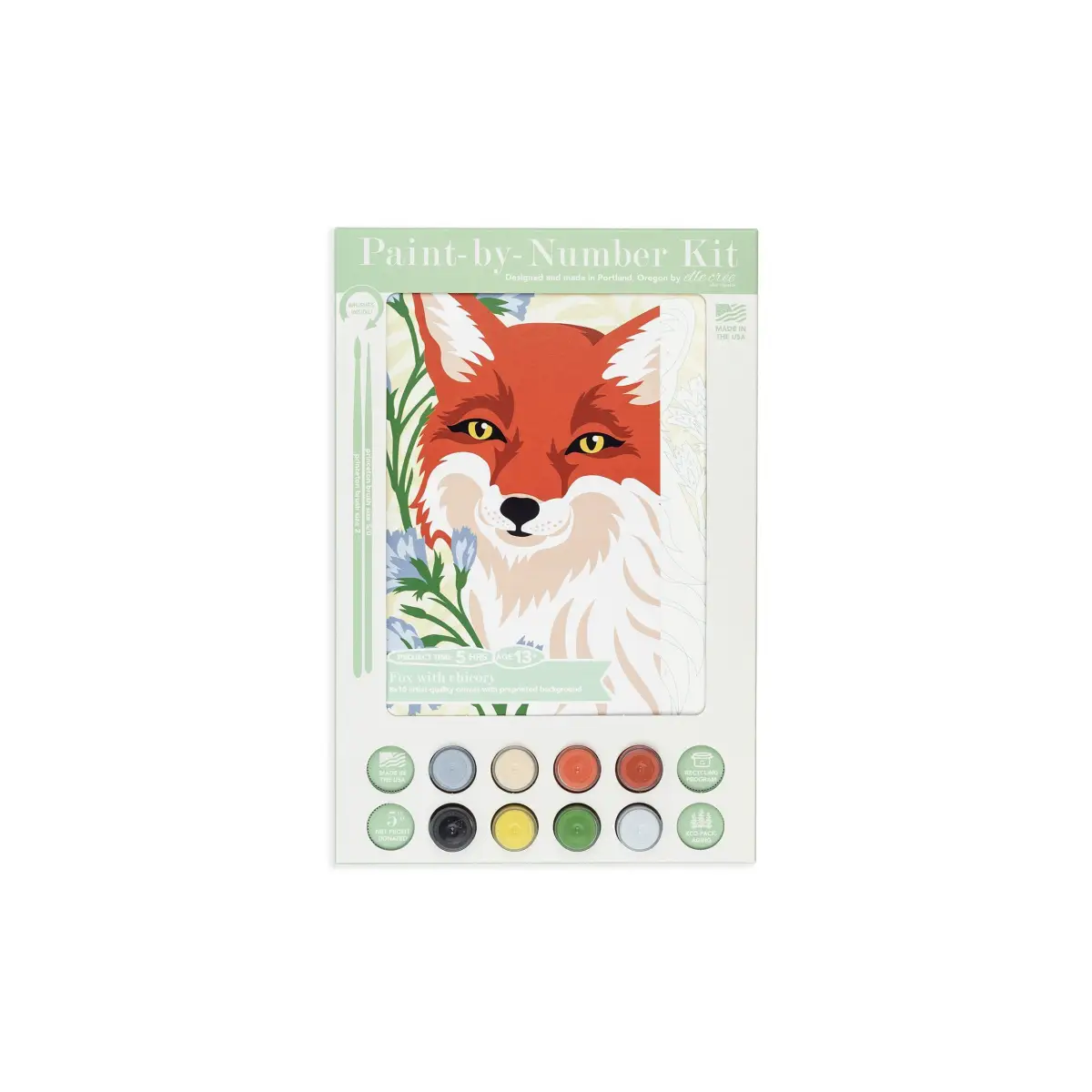 Paint by Number Kit - Fox with Chicory - Elle Crée