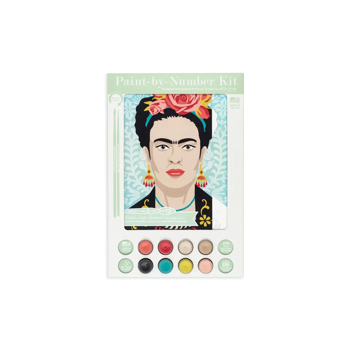 Paint by Number Kit - Frida with Flowers - Elle Crée
