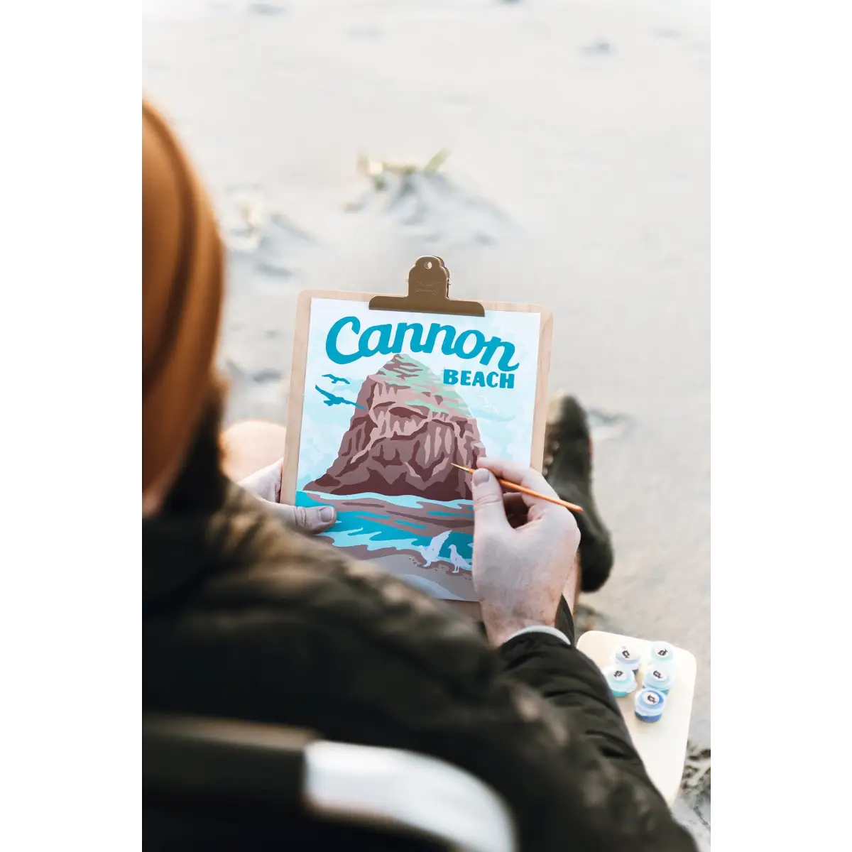 Paint by Number Kit - Haystack Rock at Cannon Beach - Elle Crée