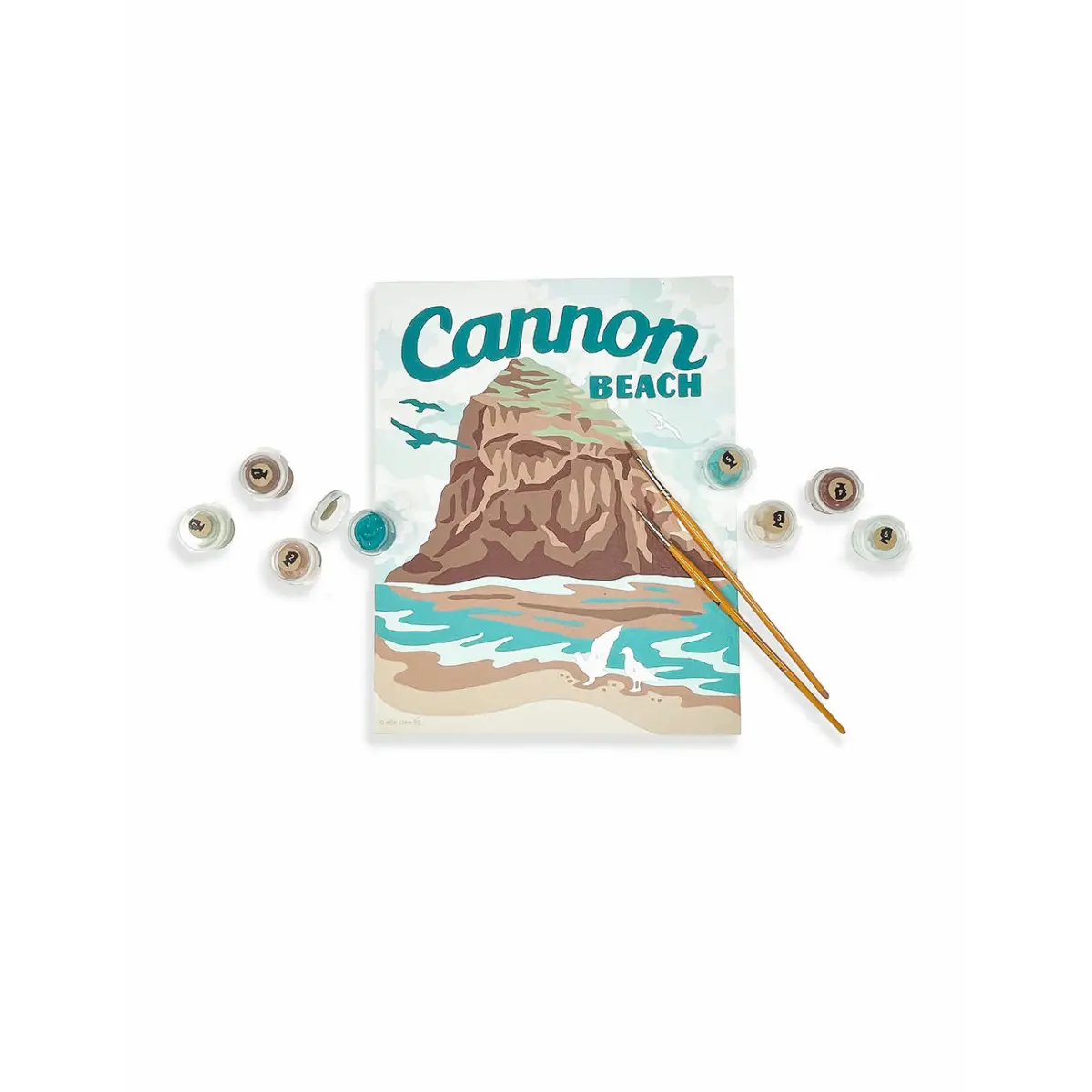 Paint by Number Kit - Haystack Rock at Cannon Beach - Elle Crée