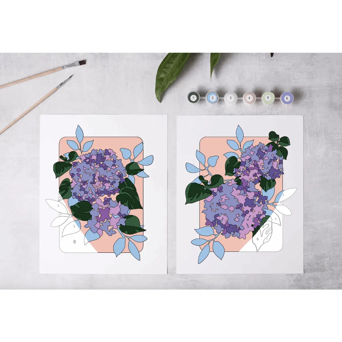 Paint-By-Number Kit - Hydrangea Garden - Cate Paper Co.