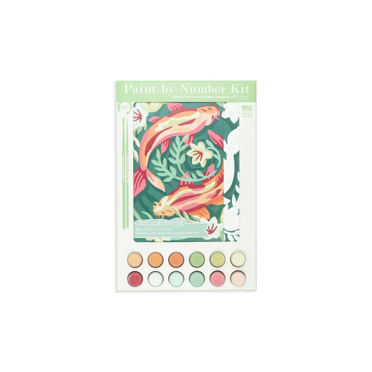 Paint by Number Kit - Koi Fish in Pond - 8x10 - Elle Crée