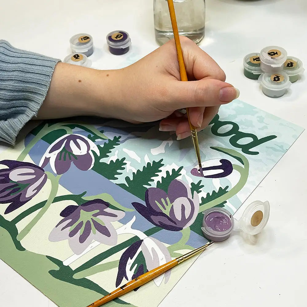 Paint by Number Kit - Mt. Hood with Fritillaria - Elle Crée