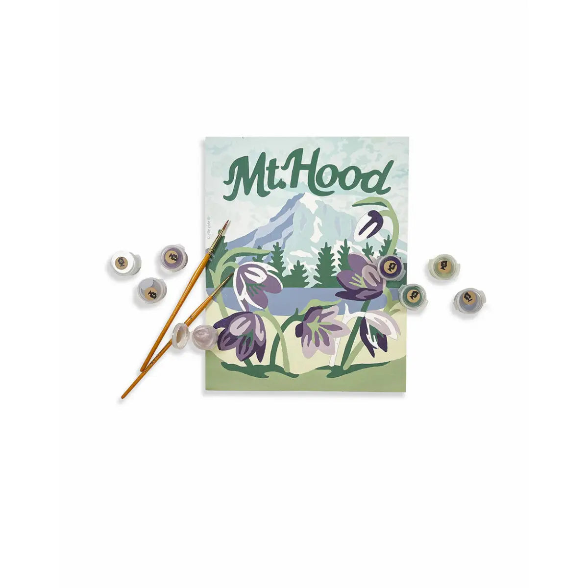 Paint by Number Kit - Mt. Hood with Fritillaria - Elle Crée