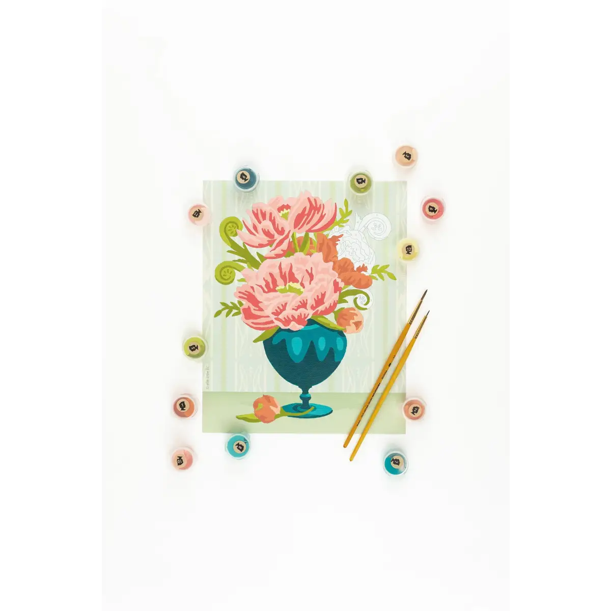 Paint by Number Kit - Peonies in Vase - Elle Crée