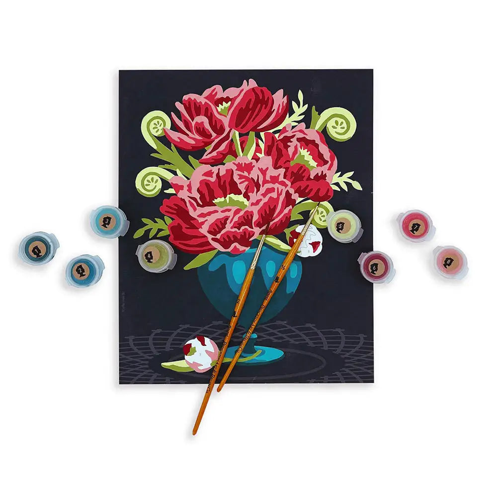 Paint by Number Kit - Peonies in Vase - 8x10 - Elle Crée