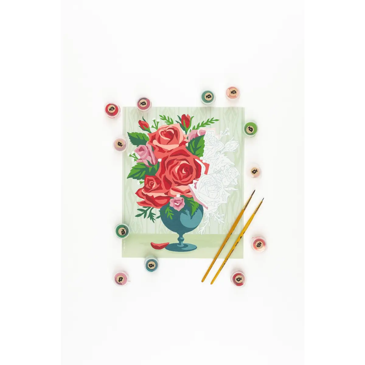 Paint by Number Kit - Roses in Vase - Elle Crée
