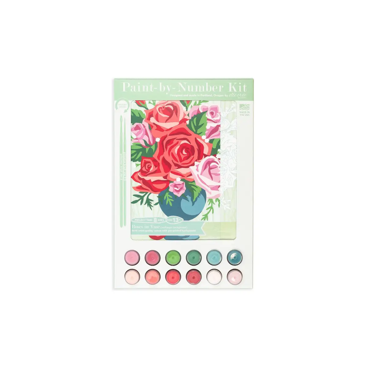 Paint by Number Kit - Roses in Vase - Elle Crée