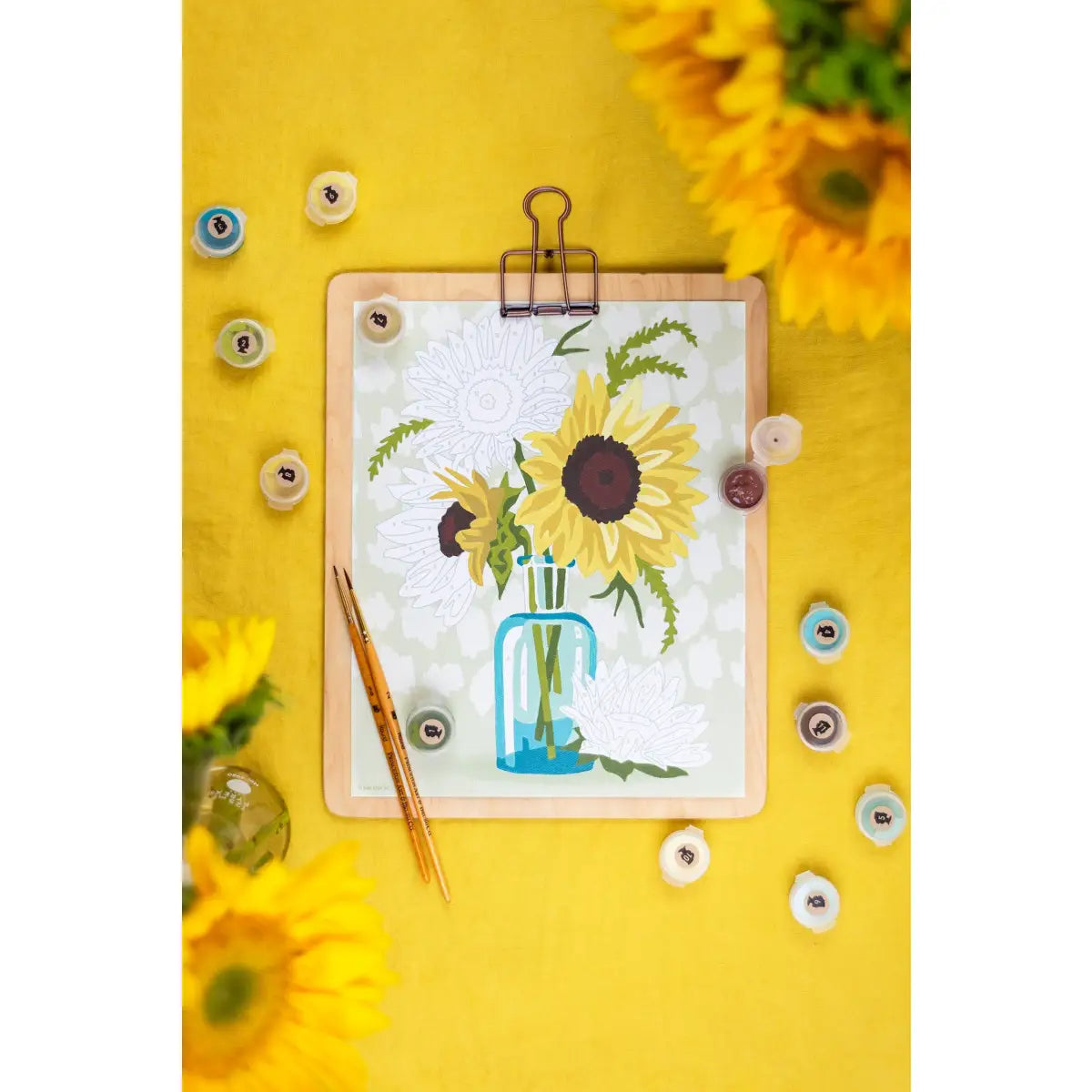 Paint by Number Kit - Sunflowers in Vase - 8x10 - Elle Crée
