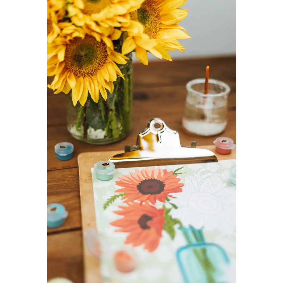 Paint by Number Kit - Sunflowers in Vase - 8x10 - Elle Crée
