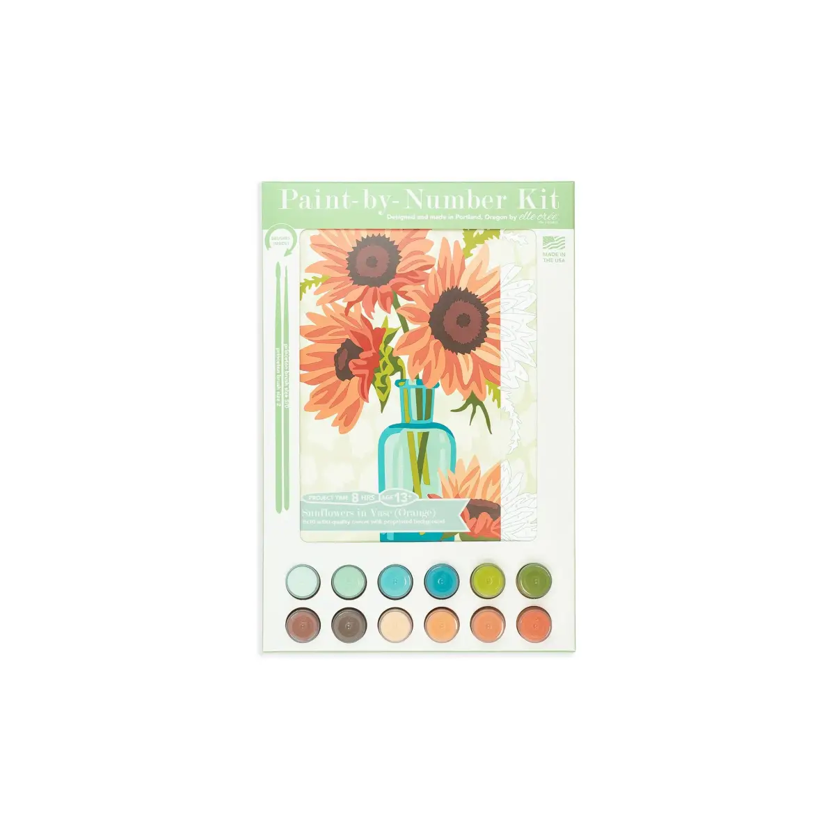 Paint by Number Kit - Sunflowers in Vase - 8x10 - Elle Crée