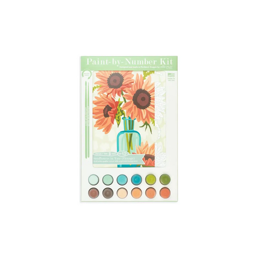 Paint by Number Kit - Sunflowers in Vase - 8x10 - Elle Crée