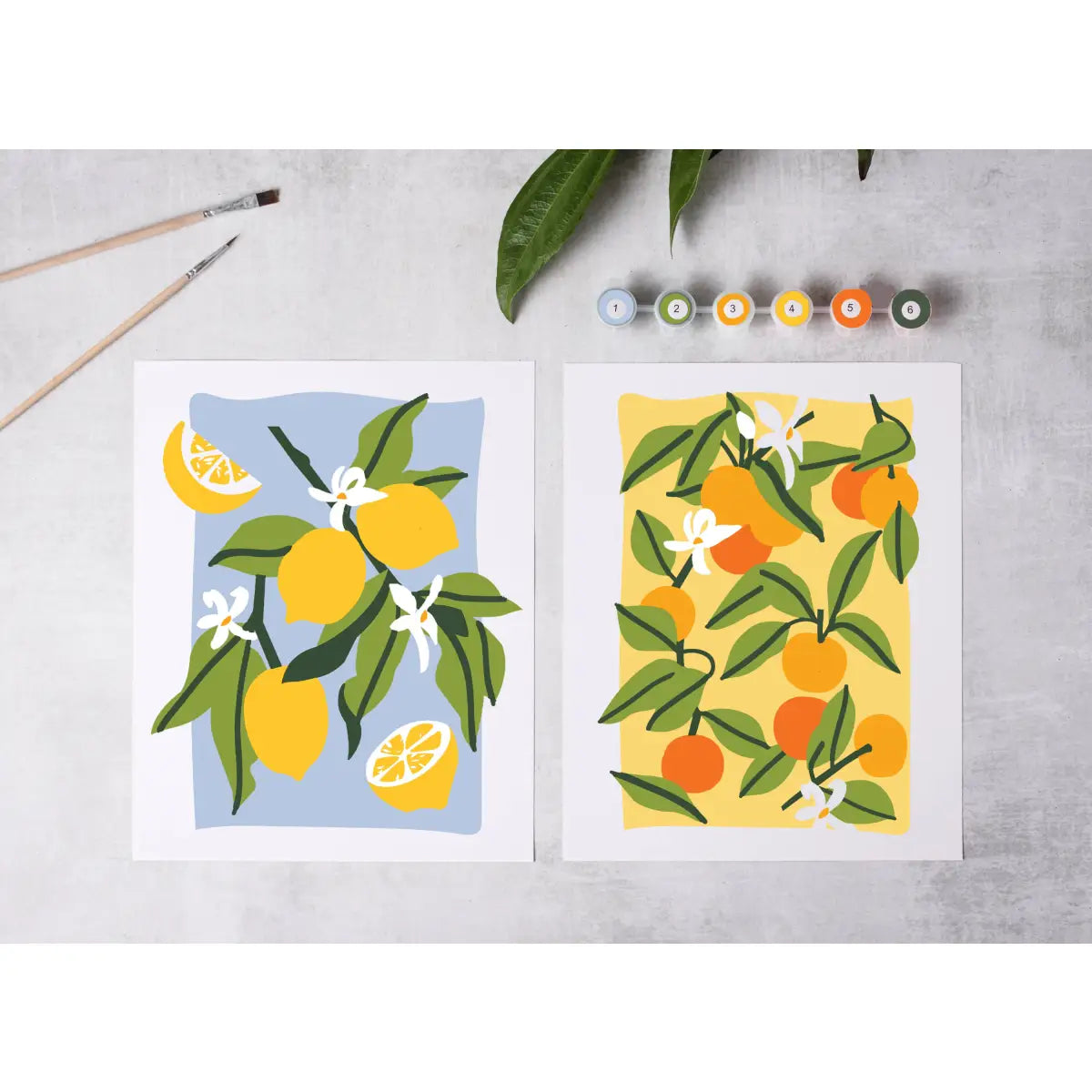 Paint-By-Number Kit - Sunny Citrus - Cate Paper Co.