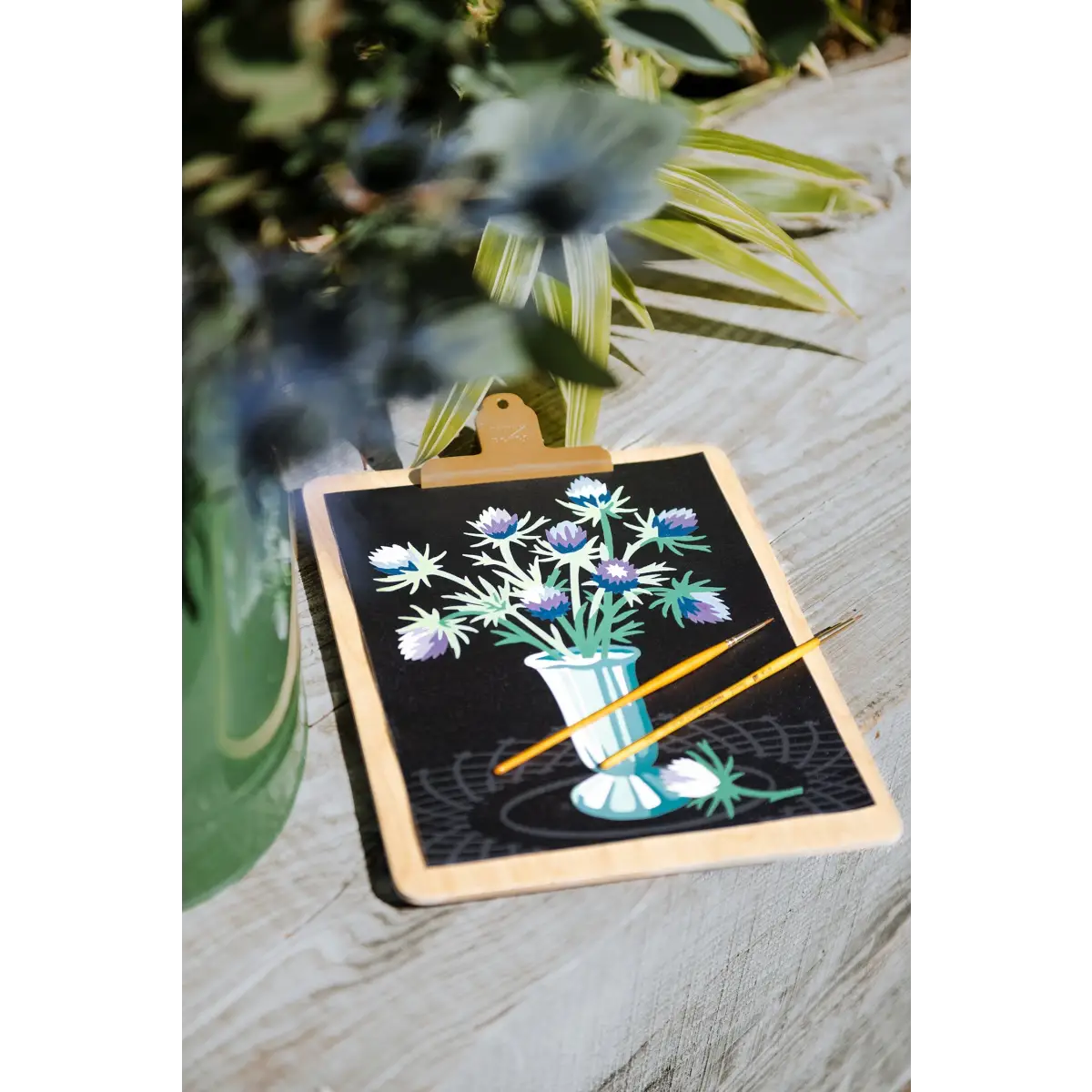 Paint by Number Kit - Thistles in Vase - 8x10 - Elle Crée