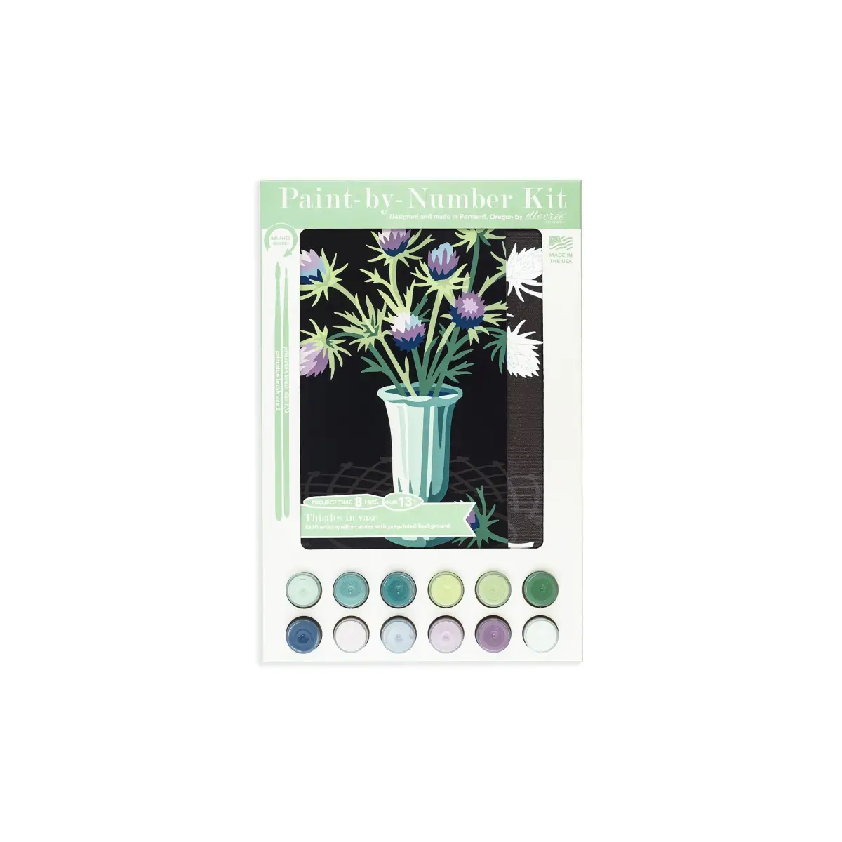 Paint by Number Kit - Thistles in Vase - 8x10 - Elle Crée