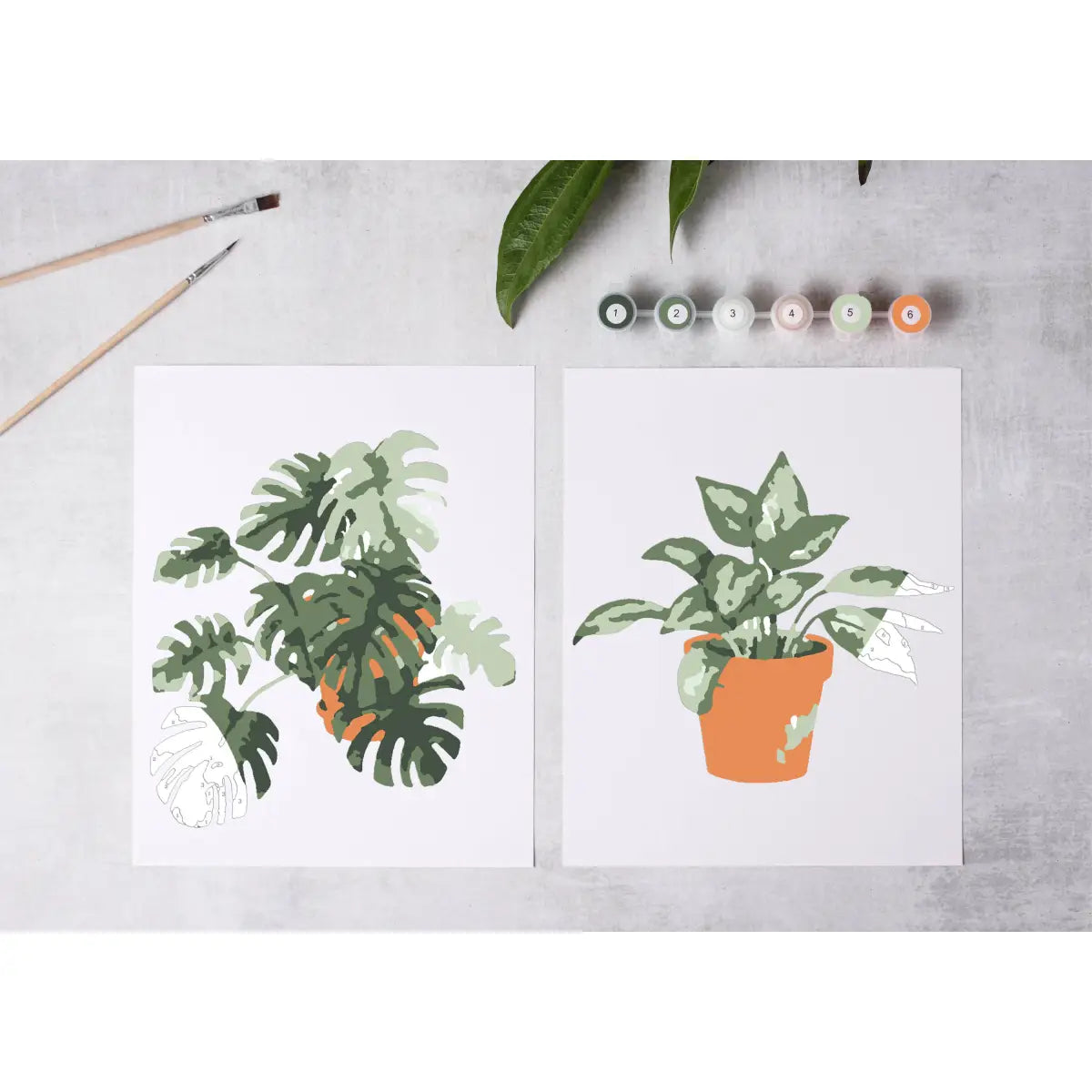 Paint-By-Number Kit - Tropical Plants - Cate Paper Co.