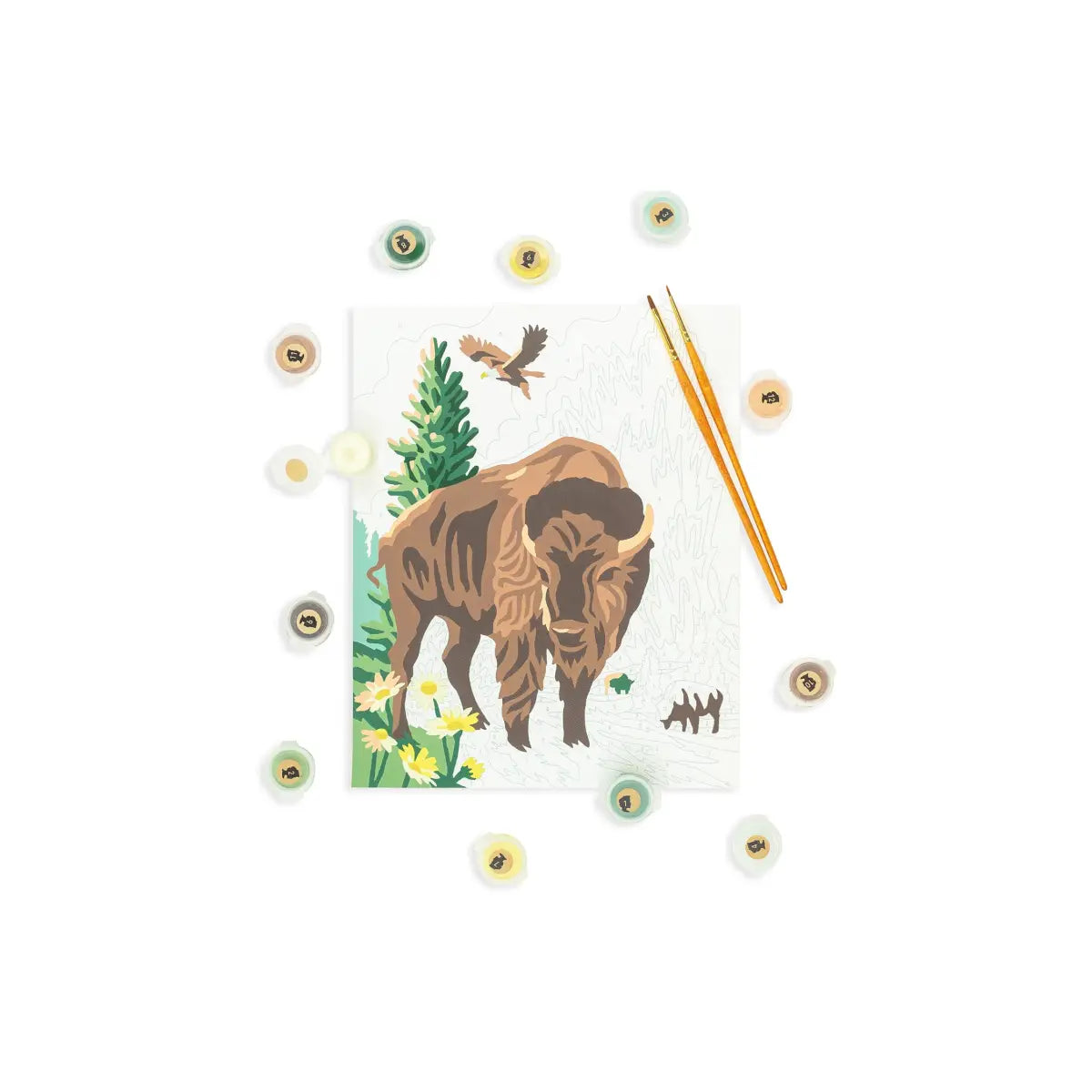 Paint by Number Kit - Yellowstone National Park - American Bison - Elle Crée